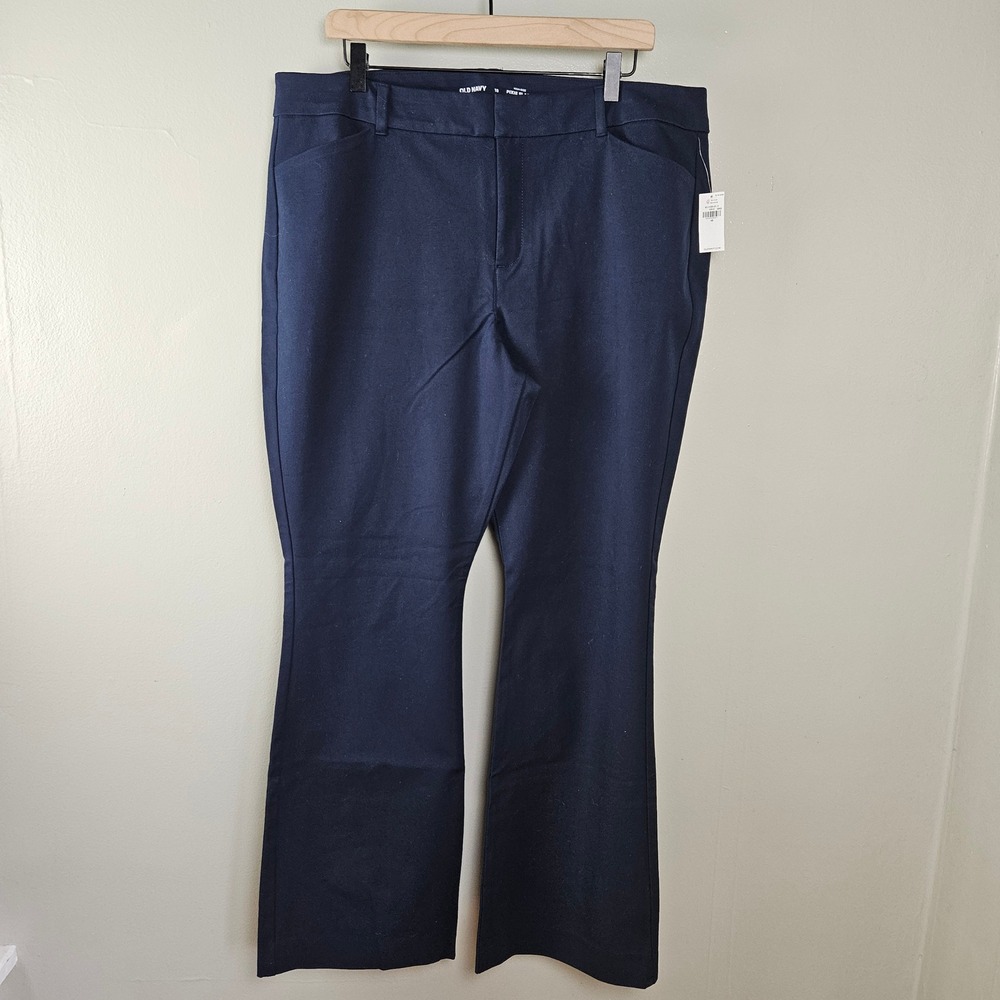 NEW Old Navy High Waisted Pixie Pants Flare Leg Sz 18 Navy Blue NWT